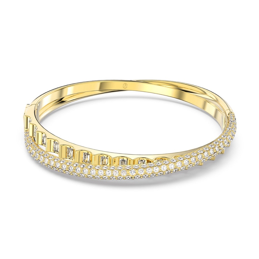 Swarovski Jewelry Bracelet Rota, Bangle Double Crystal, Gold